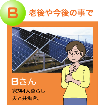 家族4人暮らし夫と共働きの Bさんの例