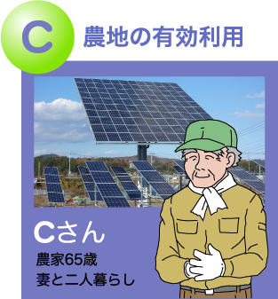 農家で妻と2人暮らしの65歳の Cさんの例
